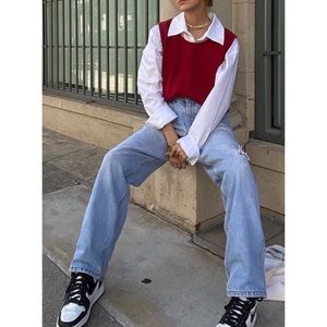 Vintage Orlon Acrylic Ribbed Sweater Knit Vest